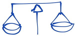 line drawing of balance scales